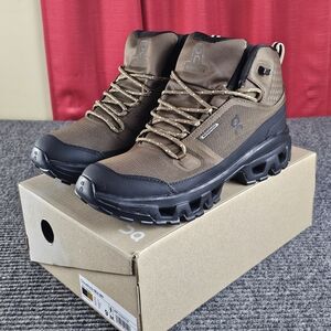 On Cloud Men's Brown and Black Cloudrock Trail Hiking Boots Casual